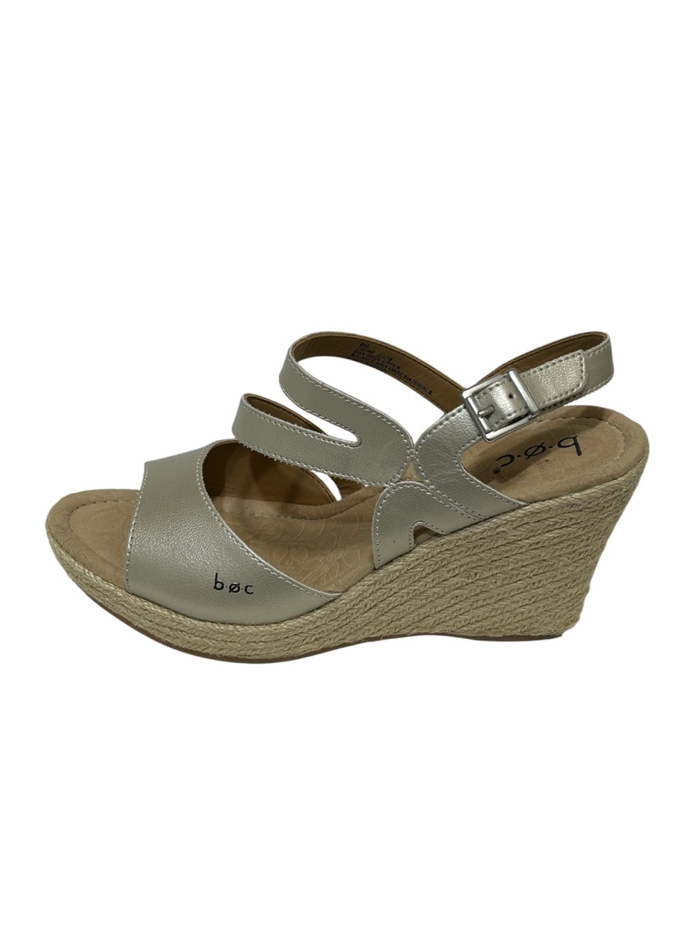 b.o.c  Women’s  Size 8M US Sandals Strappy Synthetic Beige Platform Wedge Z52346